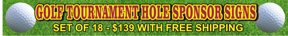 golf tournament hole sponsor signs