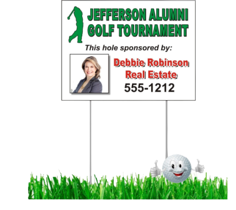 golf tournament hole sponsor signs